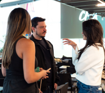 Networking com professores do evento